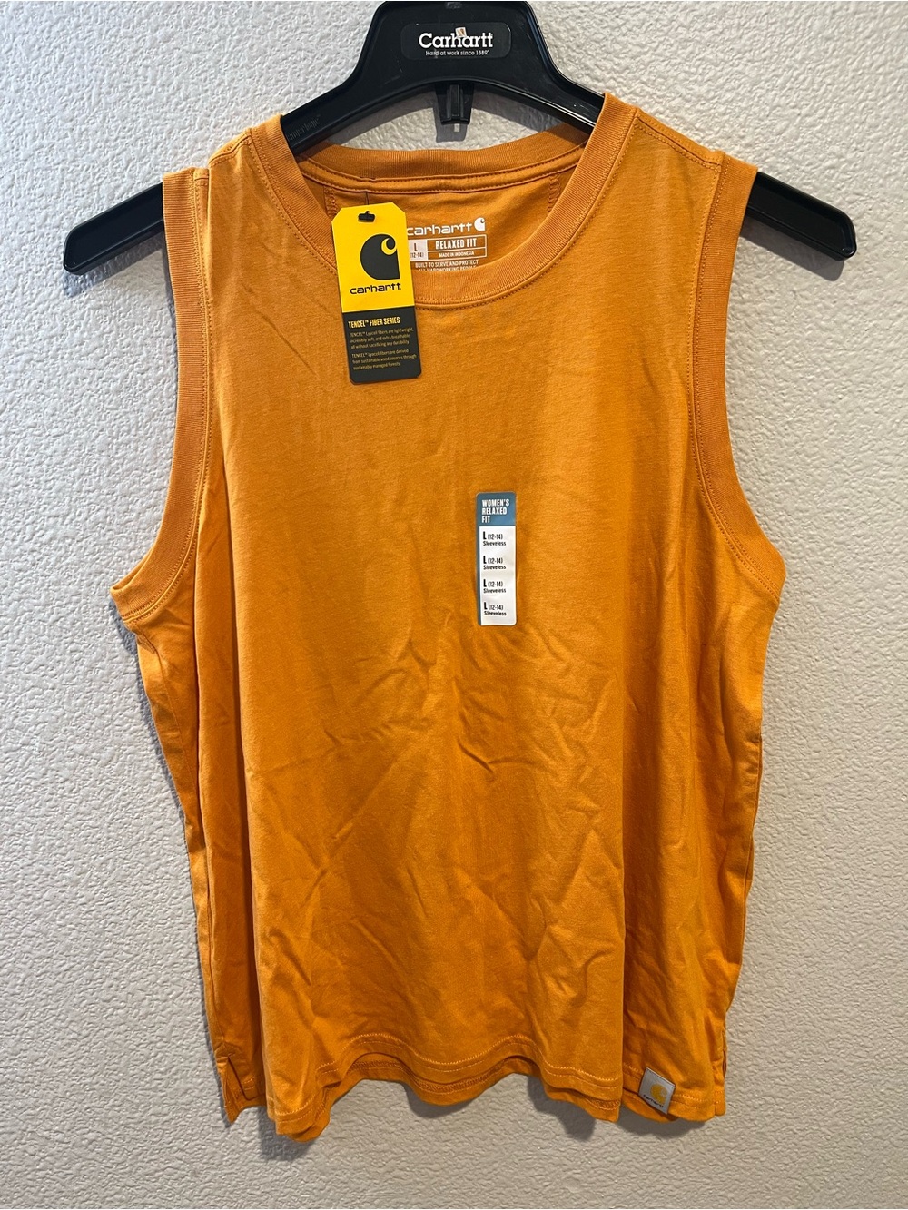 Carhartt Women’s Relaxed Fit Tencel Cotton Tank Top Orange Large